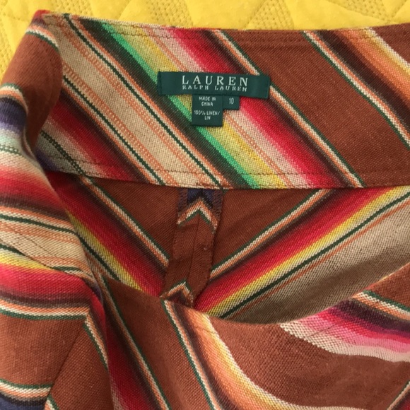 Lauren by Ralph Lauren A-line skirt, size 10, 100% linen - Picture 2 of 5
